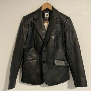 NWT Black Anne Klein leather blazer size 6